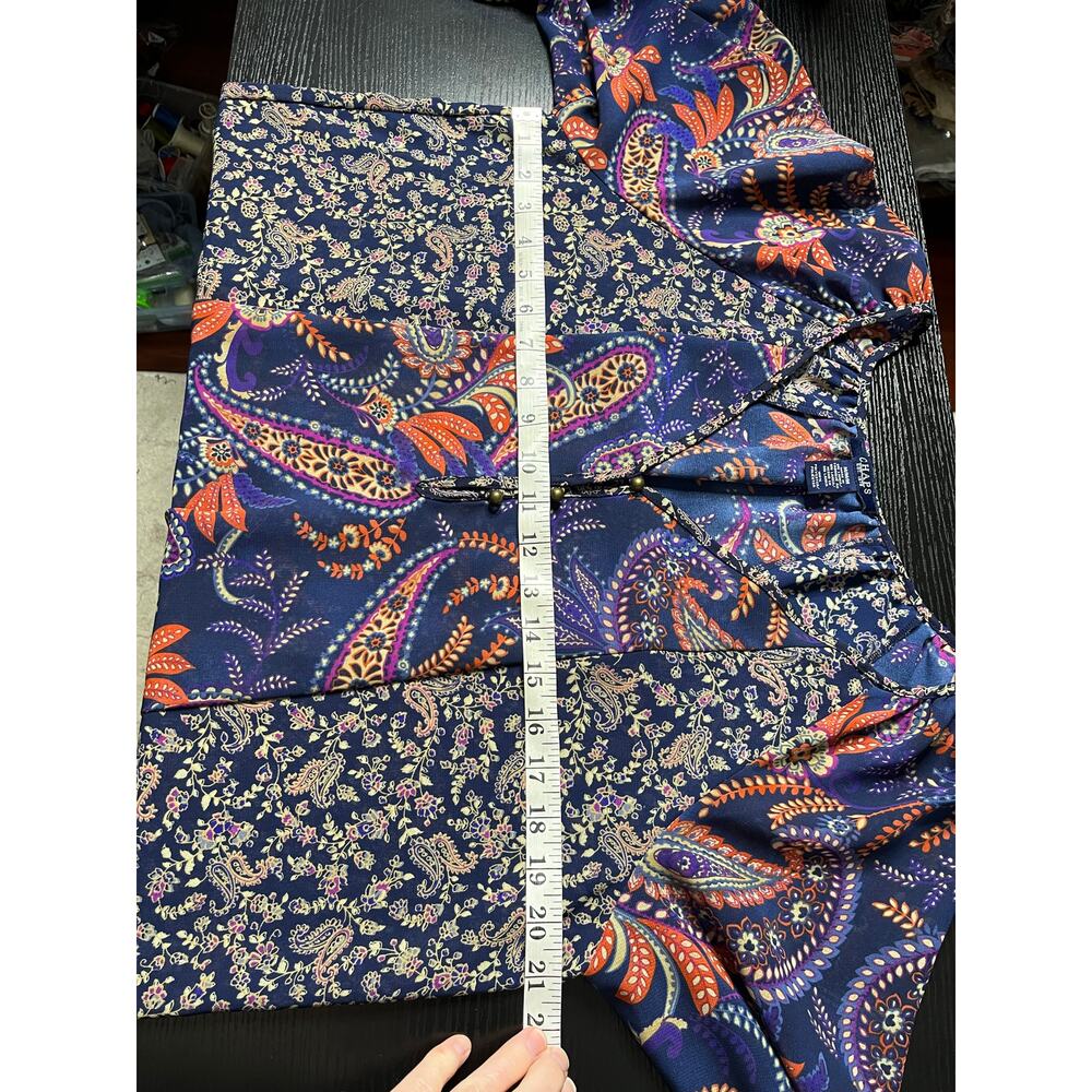 Chaps Semi-Sheer Patchwork Boho Tunic Blouse - image 7